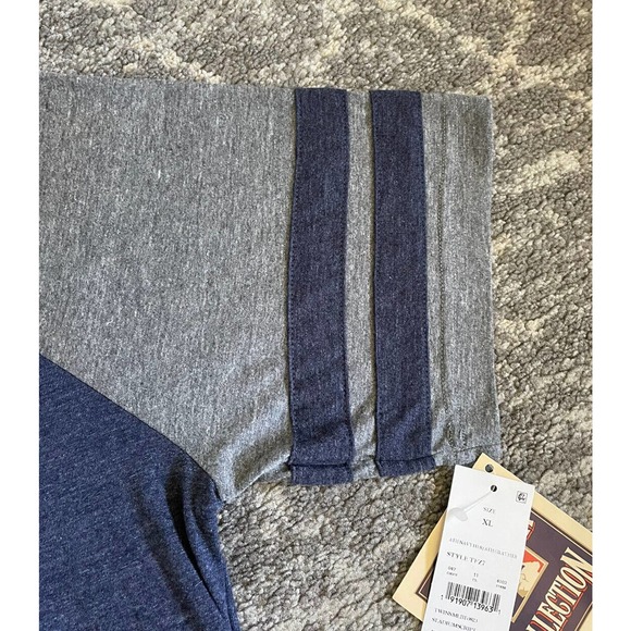 MLB Mens XL Shirt Twins Short Sleeve Blue Gray Stripe Baseball NWT O3 - Picture 6 of 9